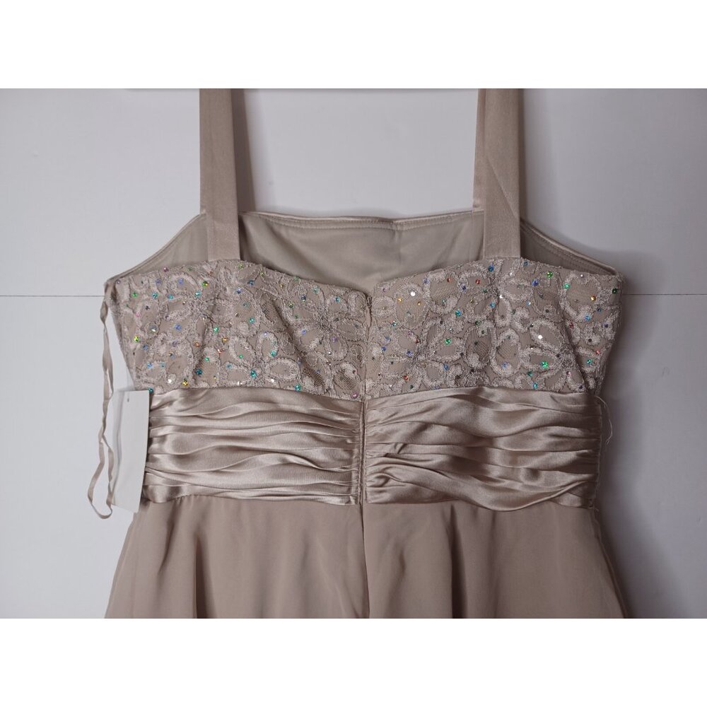 NWT R & M RICHARDS WOMEN'S BEIGE SEQUIN 2 PC DRESS SZ 12 PETITE - Picture 10 of 13